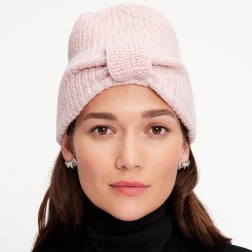 NWT Kate spade Metallic Bow Beanie